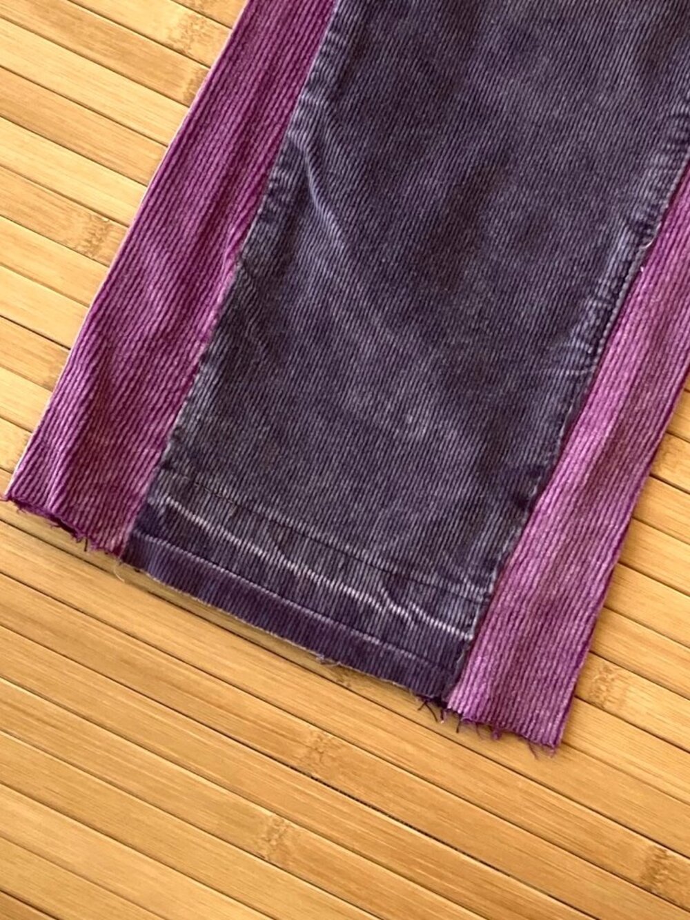 MNML B428 Corduroy Flare Pants Button Fly Mens 32 Purple Two Tone NWT - Picture 11 of 14